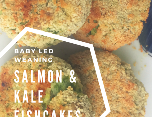 four baby led weaning salmon fishcakes on a plate