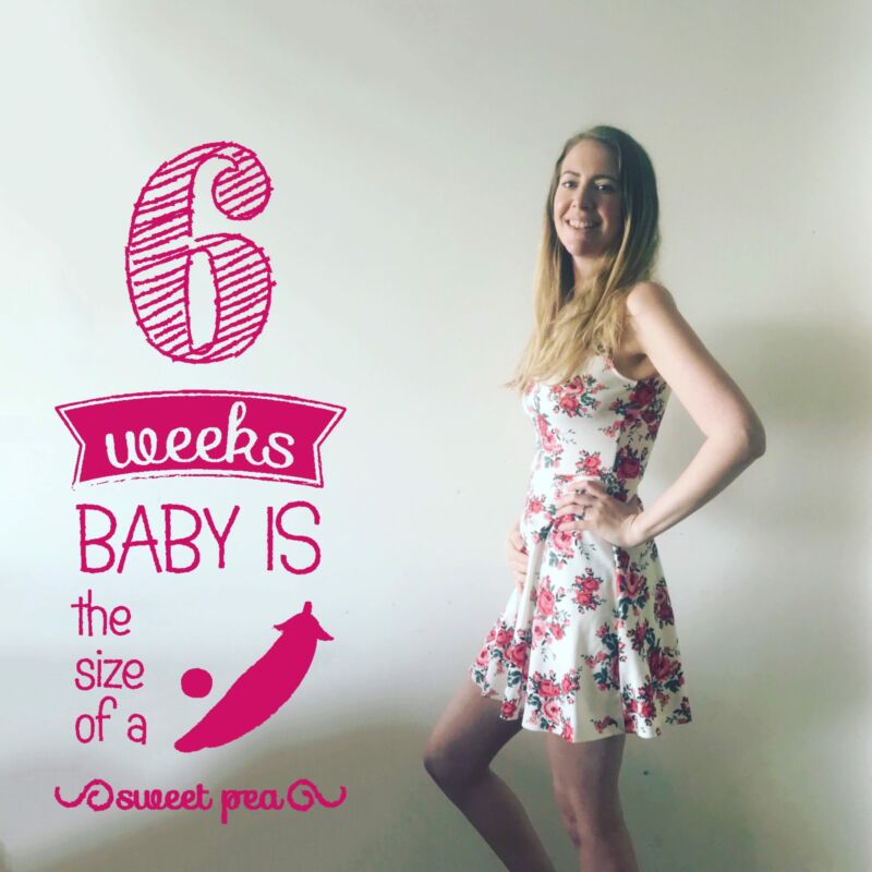 Nicola at six weeks pregnant