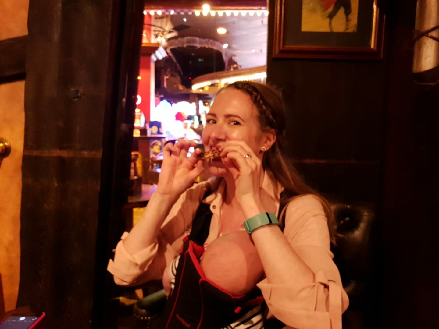 me eating hot wings inside the buccaneer, coral island, blackpool