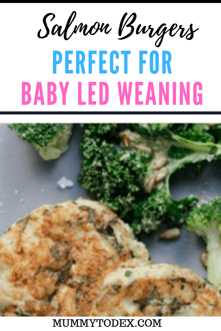 An easy recipe for salmon burgers perfect for baby led weaning and the whole family, using fresh ingredients to create healthy finger food perfect for a baby led weaning lunch or baby led weaning dinner. #blw #blwideas #babyledweaning #babyledweaningrecipes