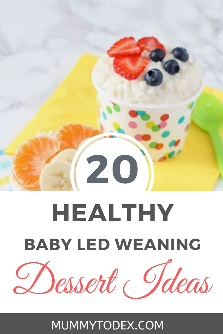 A collection of 20 baby led weaning dessert ideas, perfect to offer to babies who are ready for two courses. These desserts and puddings are healthy, nutritious and contain no added sugar so are suitable for babies, toddlers and the whole family. Blw desserts which are simple to make and nutritious too #blw #babyledweaning