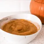 pumpkin puree and a pumpkin