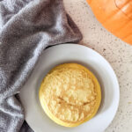 Pumpkin pancakes for baby on a plate