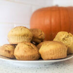 Plate of baby weaning pumpkin muffins