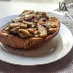 mushroom and stilton on toast