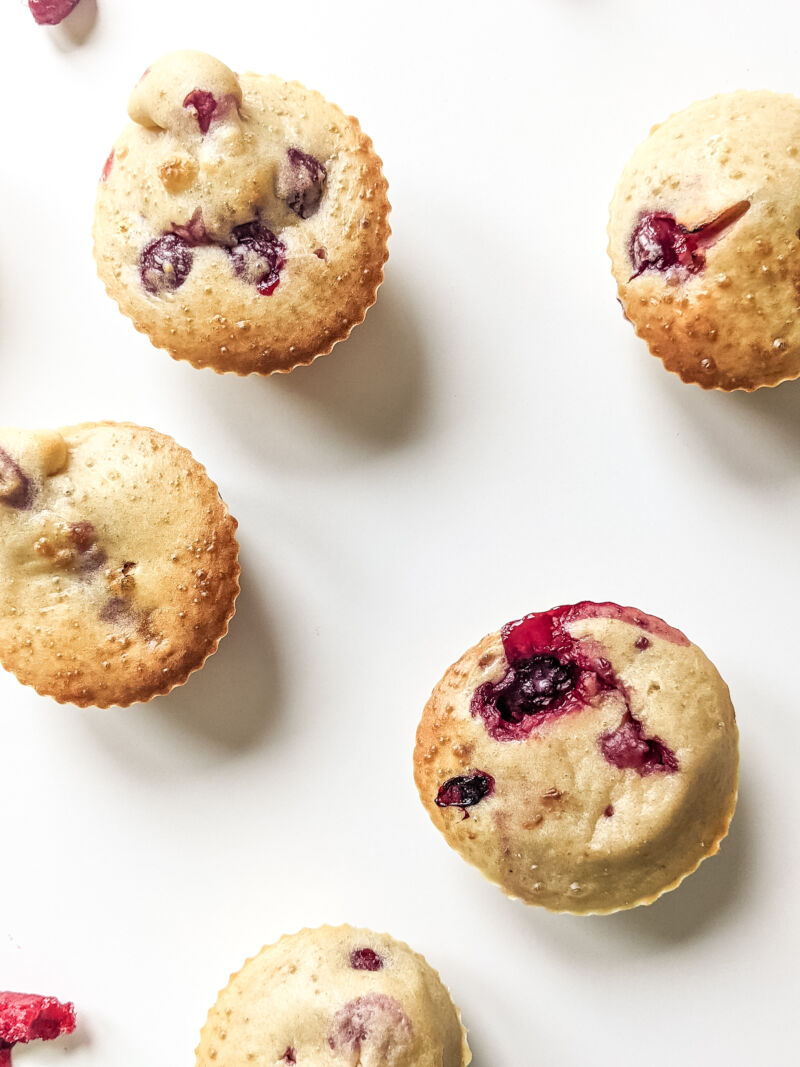 Baby led weaning raspberry muffins once cooked