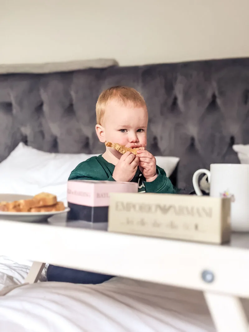 Felix eating toast