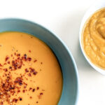 sweet potato soup for babies in a bowl for mum and bowl for baby