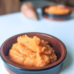 sweet potato and carrot mash ready to be served