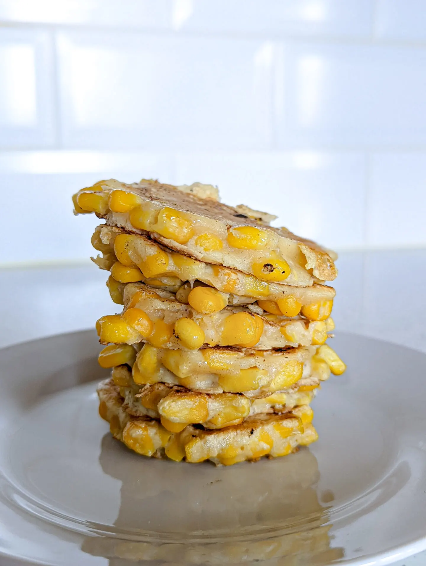 sweetcorn fritters for babies piled up