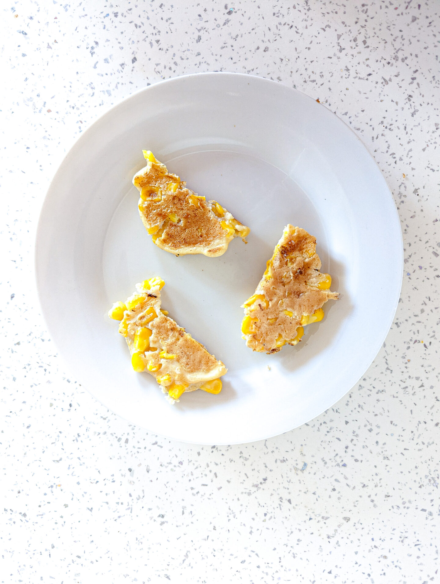 sweetcorn fritters baby led weaning in three strips