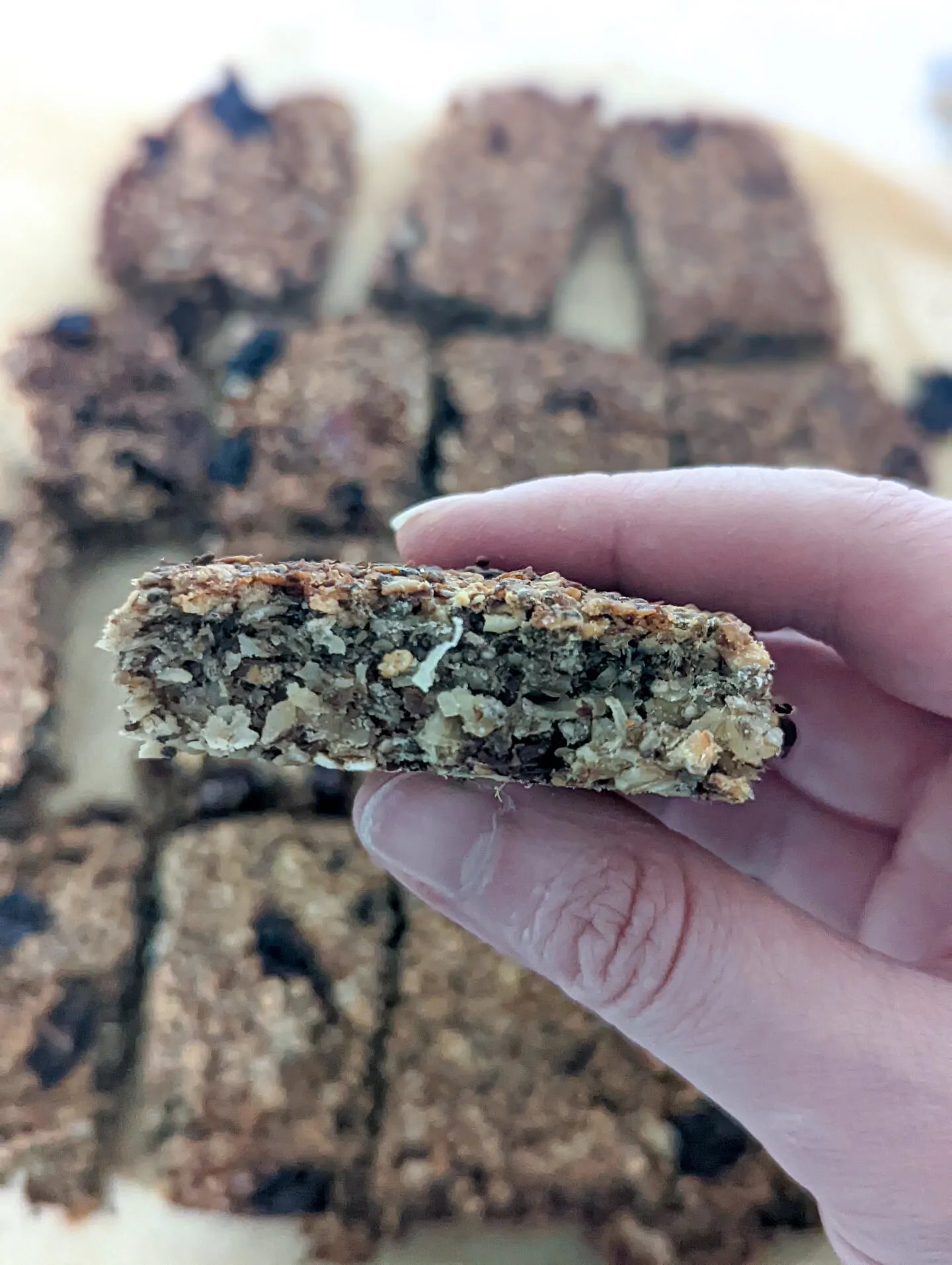 ready to eat the chia and flaxseed flapjack