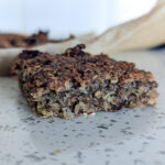 chia and flaxseed flapjack ready to serve