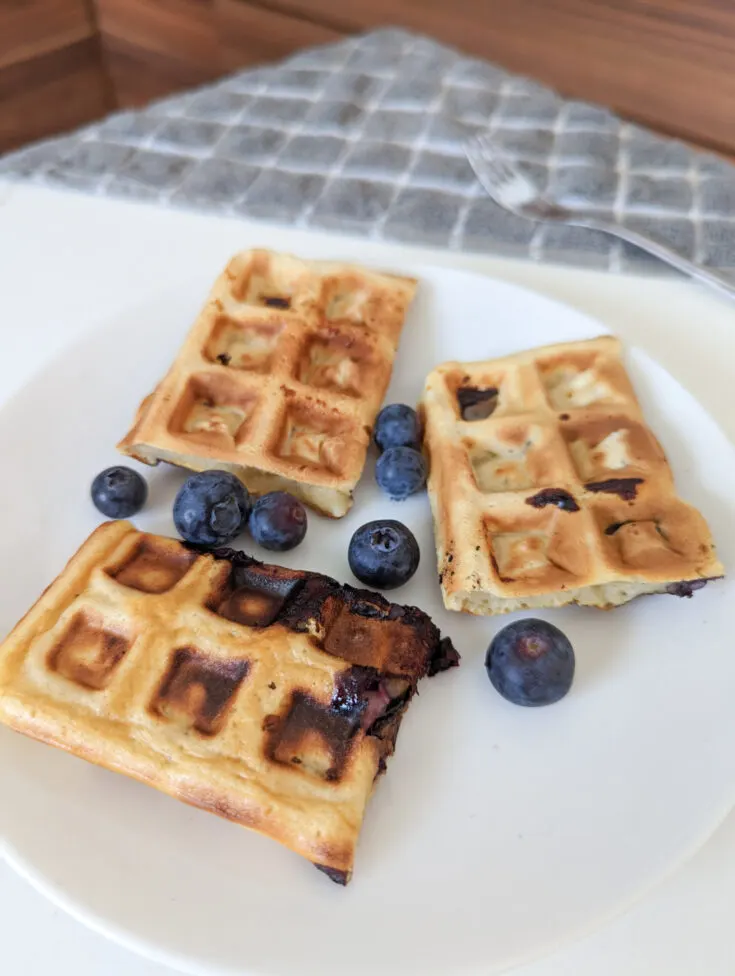 blueberry waffles for babies on a plate