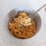 scrambled eggs for babies ready to be served in the bowl