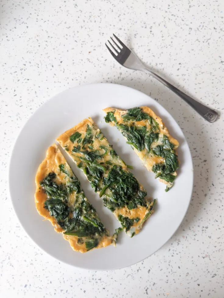 spinach omelette for baby cut into strips